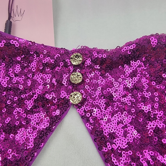 NWT Hello Molly pink sequin bra top crop top sparkles - Picture 6 of 7